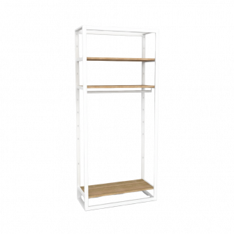 Bigshop KIT8801 - H2400 - 1 SPAN -wit met houten planken