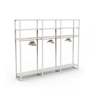 Bigshop kit8802 - H2400 - 3 span - wit met witte glossy planken