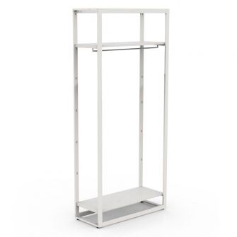 Bigshop KIT8801 - H2400 - 1 span - wit met 2 witte glossy planken en confectiestang