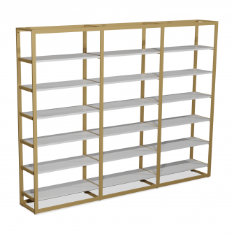 Bigshop kit8802 - H2400 - 3 span - goud met 18 witte planken