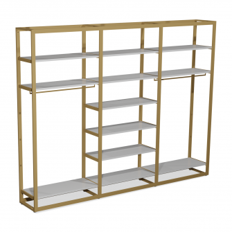Bigshop kit8802 - H2400 - 3 span - goud met 12 witte planken