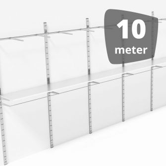 Wandsysteem Laser Chroom 10 meter