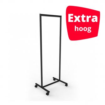 Kledingrek 60cm zwart op wielen inclusief verhoger