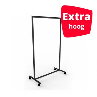  Kledingrek 100cm zwart op wielen inclusief verhoger