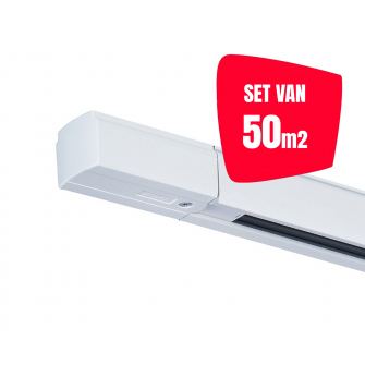 Railsysteem voor 50 m² in de kleur wit