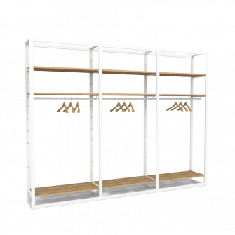 Bigshop kit8802 - H2400 - 3 span - wit met houten planken