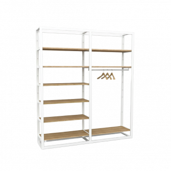 Bigshop kit8800 - H2400 - 2 span - wit met 9x houten planken