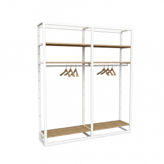 Bigshop kit8800 - H2400 - 2 span - wit met houten planken