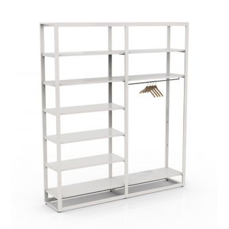 Bigshop kit8800 - H2400 - 2 span - wit met 9x witte glossy planken