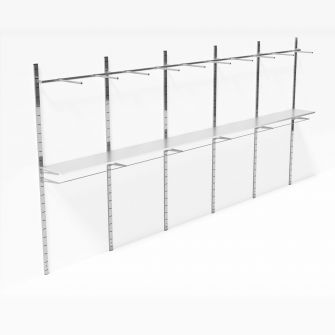 Wandsysteem Laser Chroom 5 meter