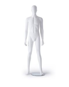 Faceless etalagepop man mat wit IAN02-MW vooraanzicht