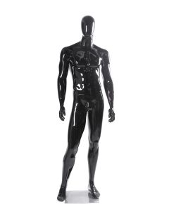 Faceless etalagepop heer glossy zwart MGM02B, ex rental, vooraanzicht