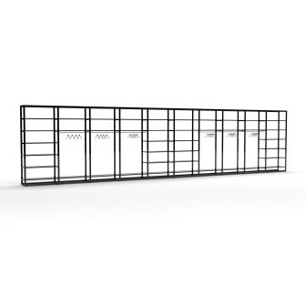 Bigshop kit8818 - H2400 - 10 span - wit met 42 zwarte glossy planken